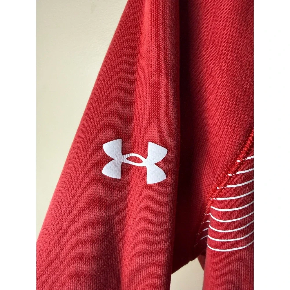 Under Armour Wisconsin Badgers NCAA Pullover Hoodie Sweatshirt Mens L Red
